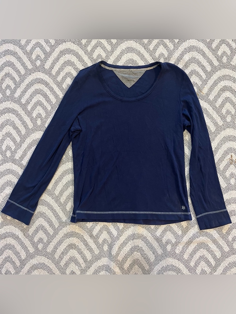 Tommy Hilfiger Navy Blue Long Sleeve Sleepwear Shirt Large